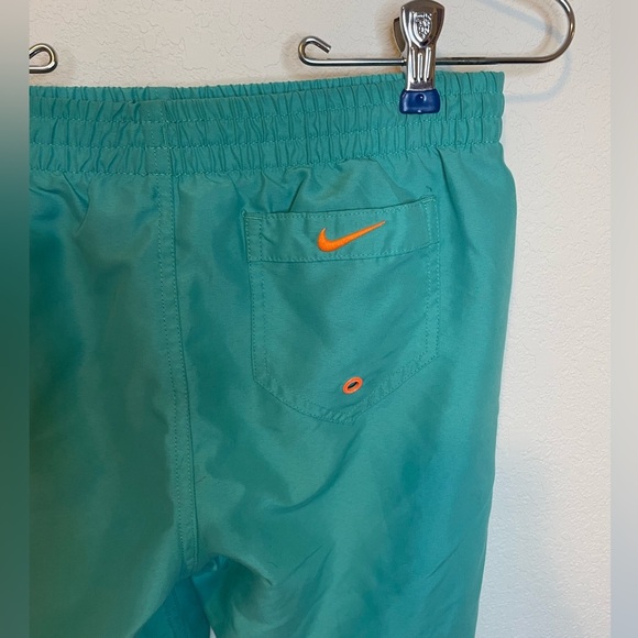 Nike youth, swim trunks, teal, and orange - Picture 4 of 5